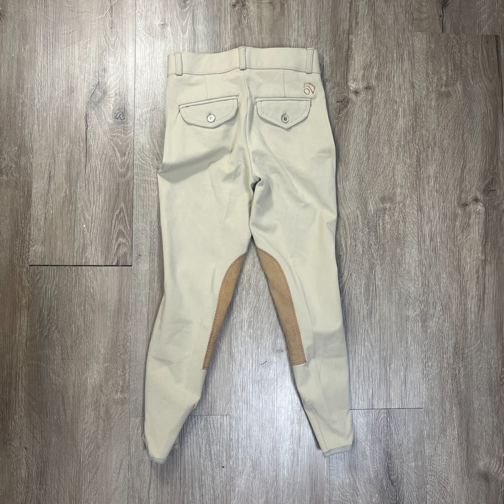 Ovation Riding Pants Youth Size 10 Tan Equestrian Breeches Stretch - Picture 2 of 7